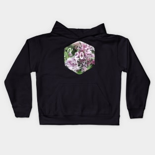 Nat 20 Pink Blossom with Green Leaves Kids Hoodie